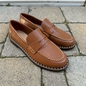 Brown Leather Schutz Loafers